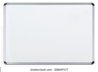 Empty whiteboard (magnetic board) isolated on white