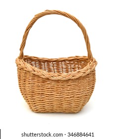 Empty Wicker Basket Isolated