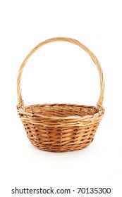 Empty Wicker Basket Isolated