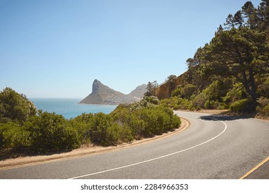Empty Winding Coastal Road Around Chapmans Peak In South Africa - Shutterstock ID 2284966353
