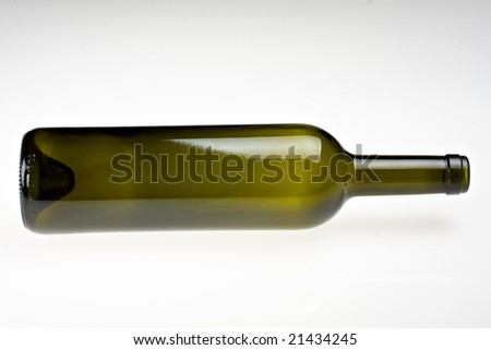 empty wine bottle isolated on white background