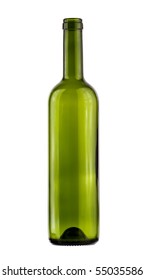 Empty Wine Bottle On A White Background