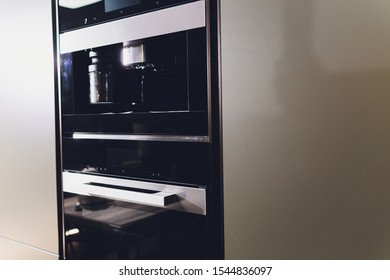 Empty Wine Fridge In A Kitchen Home Rack.