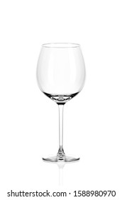 Empty Wine Glass Isolated On White Background.