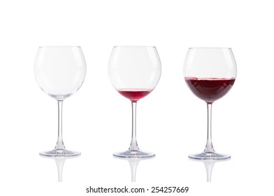 Empty Wine Glass. Isolated On A White Background