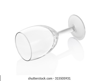 Empty Wine Glass Isolated On White Background