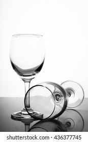 empty wine glass,empty glass. Close up