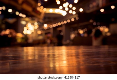 Empty Wood Table Top Bar Blur Stock Photo (Edit Now) 397075309