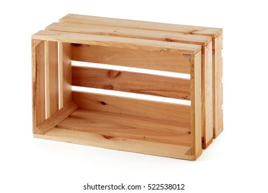 Empty Wooden Box  Isolated