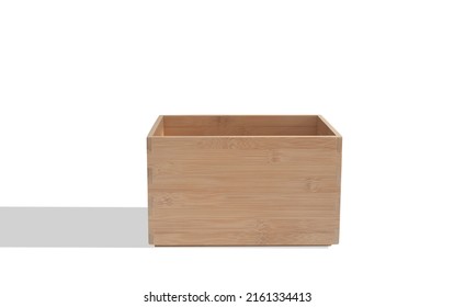 Empty Wooden Box On Isolated Background