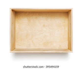 Empty Wooden Box On White Background