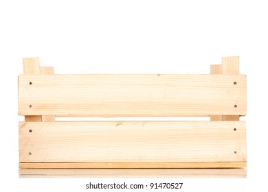 Empty Wooden Crate Isolated On White