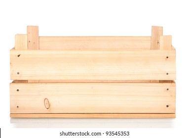 Empty Wooden Crate Isolated On White