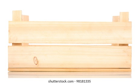 Empty Wooden Crate Isolated On White