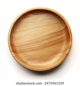 Empty wooden dish on white background. - Powered by Shutterstock