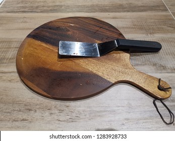 Empty Wooden Pizza Pan