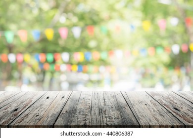 Empty Wooden Table Blurred Party On Stock Photo 440806387 | Shutterstock