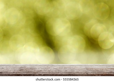 Empty Wooden Table Bokeh Background Blurred Stock Photo 555584374