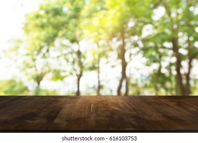 Empty Wooden Table Front Abstract Blurred Stock Photo Shutterstock