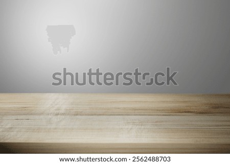 Empty wooden table with a gradient background, perfect for product displays.