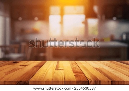 empty wooden table interior kitchen background 