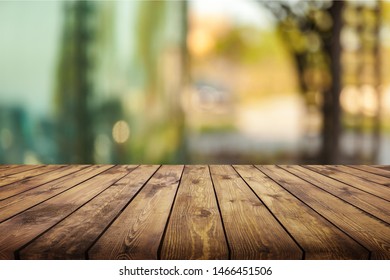 Empty Wooden Table On Blurred Garden Stock Photo Shutterstock