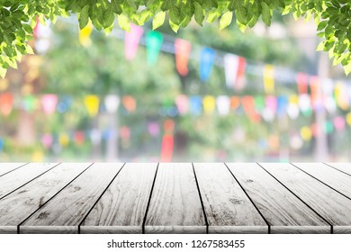 Empty Wooden Table Blurred Party On Stock Photo 440806387 | Shutterstock