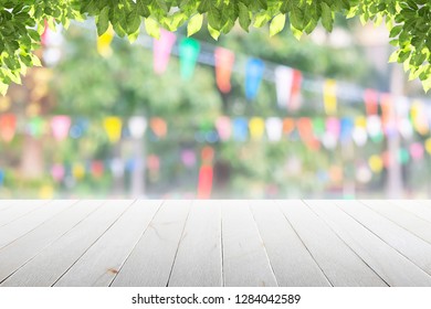 Empty Wooden Table Party Garden Background Stock Photo 1284042589 ...