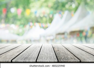 Empty Wooden Table Party Garden Background Stock Photo 483225940 ...