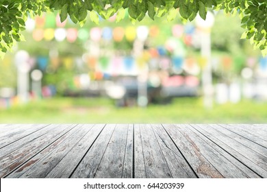Empty Wooden Table Party Garden Background Stock Photo (Edit Now) 646498990