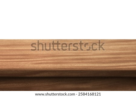  Empty Wooden Table Surface with White Background