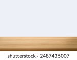 empty wooden table top in foreground isolated on background with clipping path. used for template mock up for display or montage products. showing your objects or mounting. wooden counter.