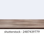 empty wooden table top in foreground isolated on background with clipping path. used for template mock up for display or montage products. showing your objects or mounting. wooden counter.