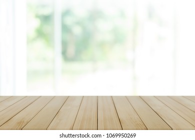 Empty Wooden Table Window Room Interior Stock Photo 1069950269 ...