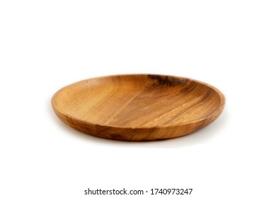 Empty wooden tray on white background. - Shutterstock ID 1740973247