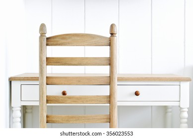 Empty working table and chair 