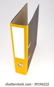 The empty Yellow binder standing alone