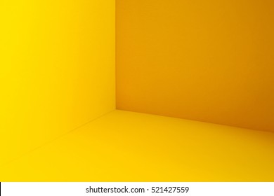 Empty yellow room corner