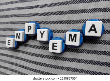 Empyema, Word Cube With Background.