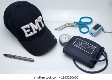 EMT Equipment In Emergency Medical Service Concept.