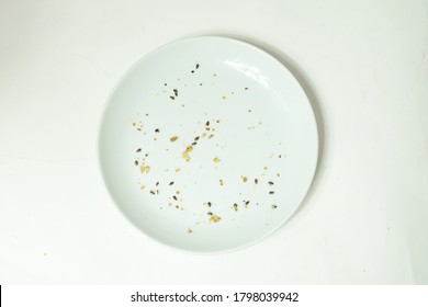 Emty Plate With Some Bread Crumbs