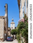 Châtillon en Diois, in the Drôme department, southeastern France. The  fortified gate and the Clock Tower built around 1725. One of Most Beautiful Villages of France.