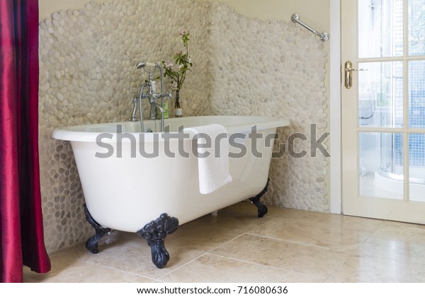 Enamel Freestanding Bathtub Bedroom Stock Photo Edit Now