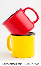 Enameled Iron Mug, On White Background