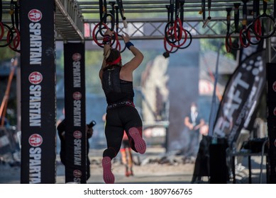 Encamp, Andorra : 2020 Sept 05 : Competitors Participate In The 2020 Spartan Race Obstacle Racing Challenge In Andorra, On September 05, 2020.