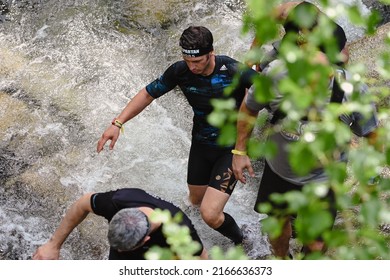 Encamp, Andorra : 2022 June 11 : Competitors Participate In The 2020 Spartan Race Obstacle Racing Challenge In Andorra, On June 11, 2022.