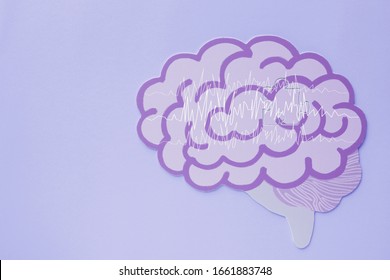 Encephalography Brain Paper Cutout, Epilepsy Awareness, Seizure Disorder, Mental Health Concept