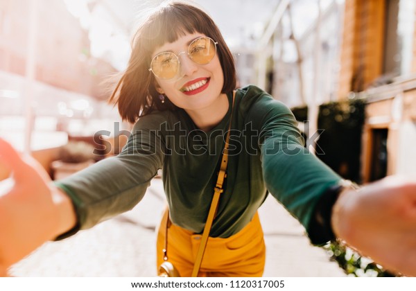 selfie collage stock photo