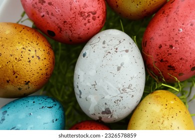 Enchanting Pastel Easter Eggs Delightful Hues of the Season - Powered by Shutterstock