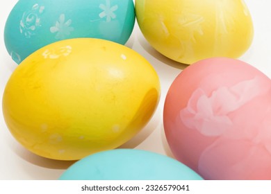 Enchanting Pastel Easter Eggs Delightful Hues of the Season - Powered by Shutterstock